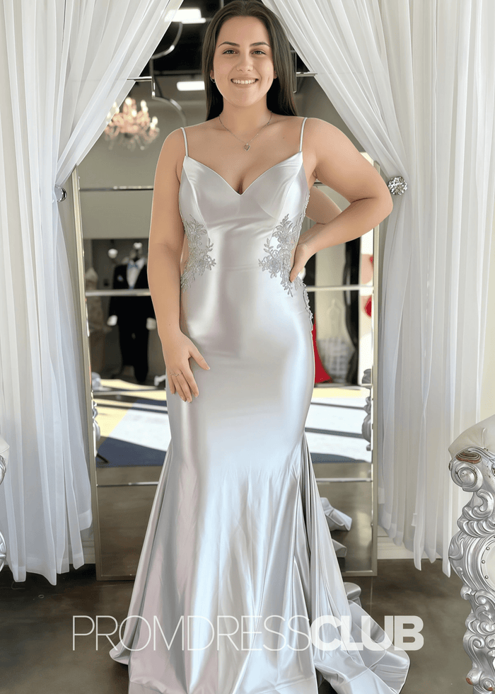 Frederica | Plus Size Sage Green Prom Dresses Long Mermaid Sweetheart with Openwork Lace - Silver - PromDressClub