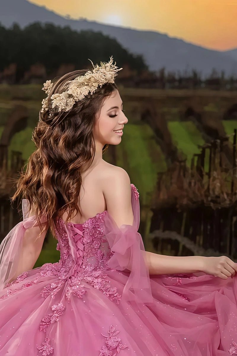 Gabrielle | Stunning Hot Pink Corset Quinceanera Dresses for Sweet 16 Party - Hot Pink - PromDressClub