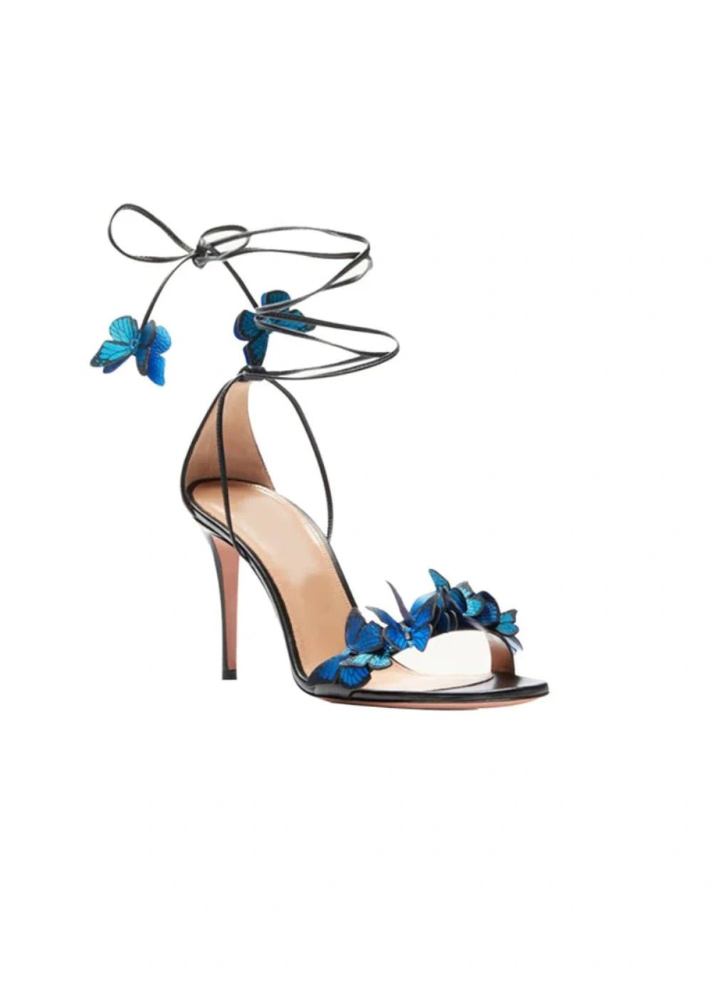 Glamorous Black and Gold Lace Up Block High Heels Sandals Shoes - Elevate Your Style for Every Occasion - Black - PromDressClub