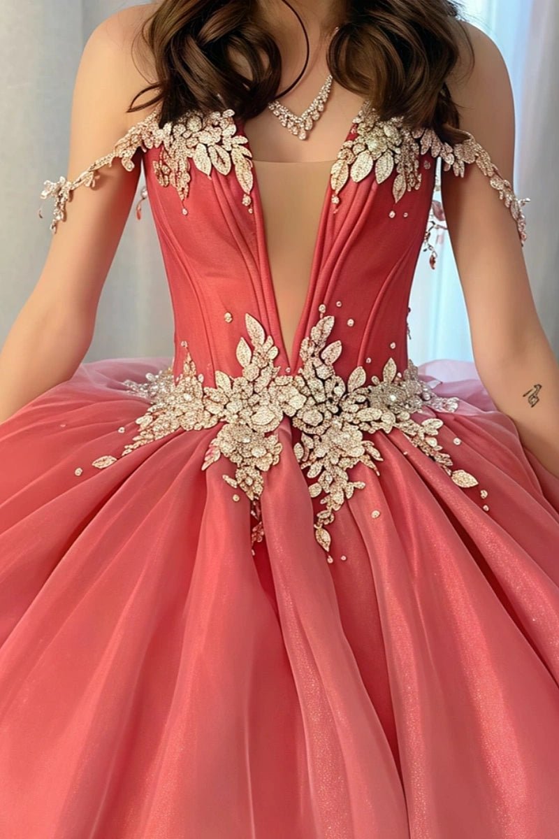 Hailey | Gorgeous Elegant Red Quinceanera Dresses for Unforgettable Parties - Red - PromDressClub