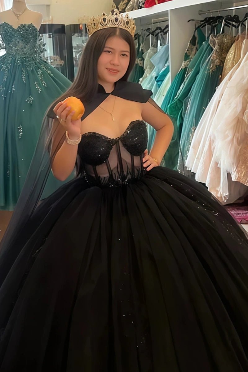 Harper | Stunning Gorgeous Black Quinceanera Dresses for Memorable Celebrations - Black - PromDressClub