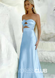 Hedda | Aqua Blue Sleeveless Floor - Length Long Prom Dresses - Aqua - PROMDRESS Club