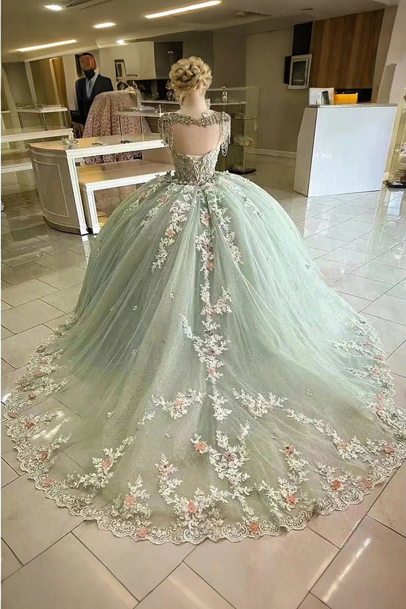 Helen | Stunning Light Green Quinceanera Dresses for Your Unforgettable Celebration - Light Green - PromDressClub