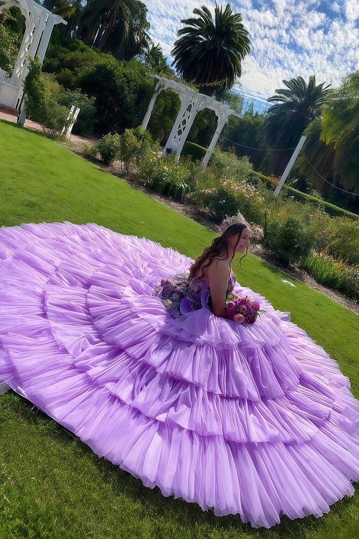 Holly | Beautiful Light Purple Ruffled Quinceanera Dresses for Memorable Celebrations - Light Purple - PromDressClub