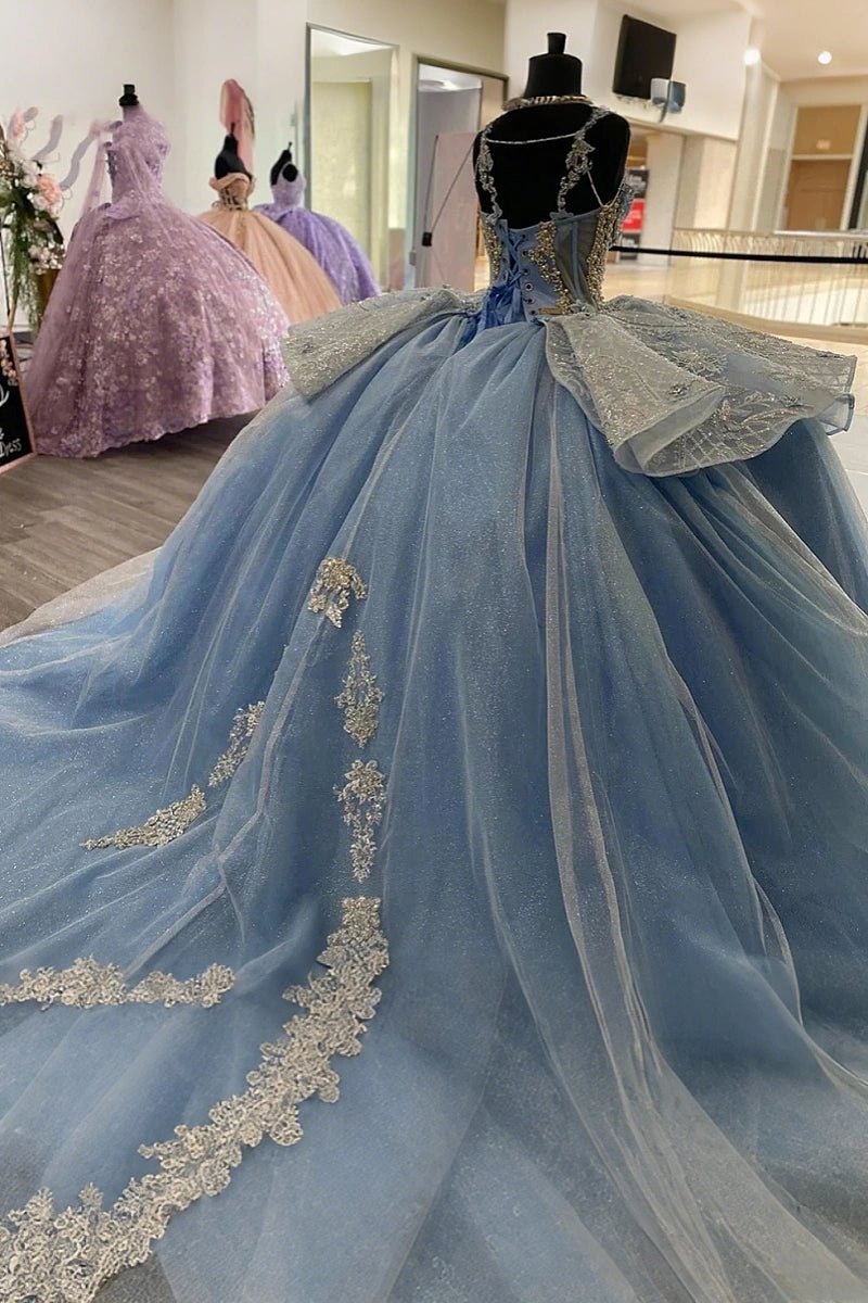 Irene | Stunning Sparkling Light Blue Quince Dresses for Unforgettable Celebrations - Light Blue - PromDressClub