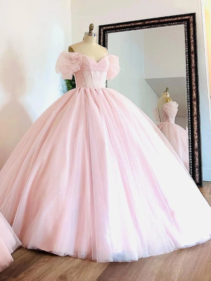 Jade | Enchanting Pink Quince Dresses with Sleeves for Timeless Elegance - Light Pink - PromDressClub