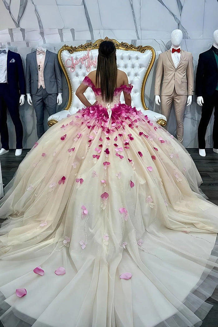 Janet | Stunning Pink and Champagne Quinceanera Dresses for Unforgettable Moments - Champagne - PromDressClub