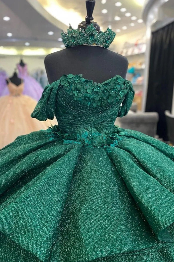 Katherine | Discover Your Magical Emerald Green Quince Dresses - Shine at Your Quinceañera - Emerald Green - PromDressClub