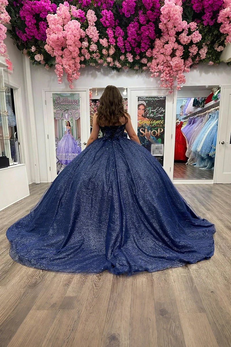 Keira | Command the Spotlight in Stunning Navy Blue Quince Dresses - Navy Blue - PromDressClub