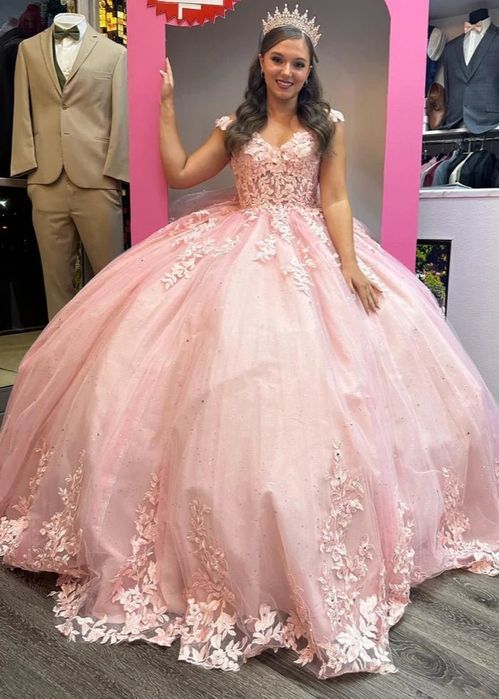 Kendall | Slay Your Quinceañera in Stunning Pink Dresses – Feel Like Royalty! - Light Pink - PromDressClub