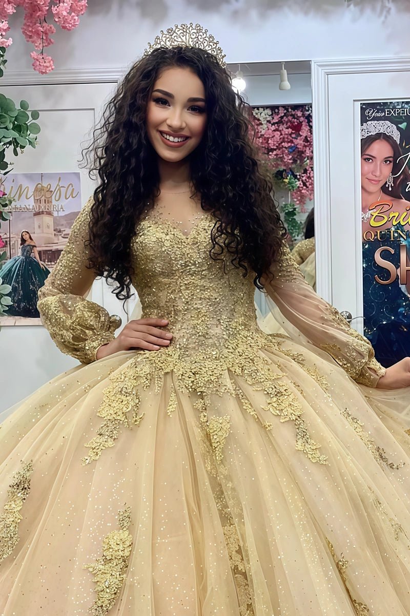 Leanne | Discover the Ultimate Gold Quince Dresses for Your Royal Debut - Gold - PromDressClub