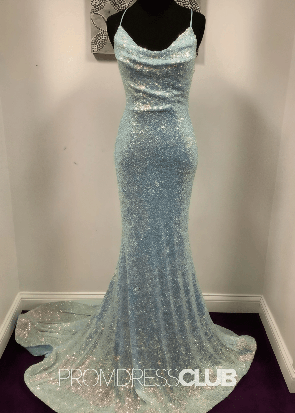 Lena |Light Blue Long Prom Dresses Near Me With Mermaid Strapless Sequin - Light Blue - US0 - PromDressClub