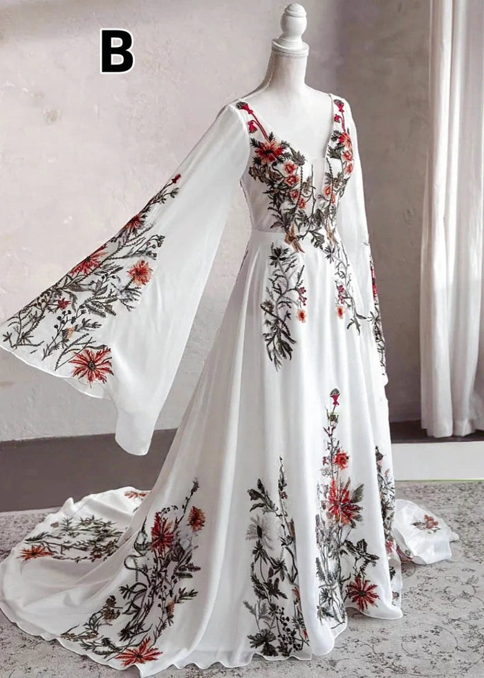 Liz | Discover the Dream Floral Wedding Dress for Your Big Day - Ivory Floral - PromDressClub