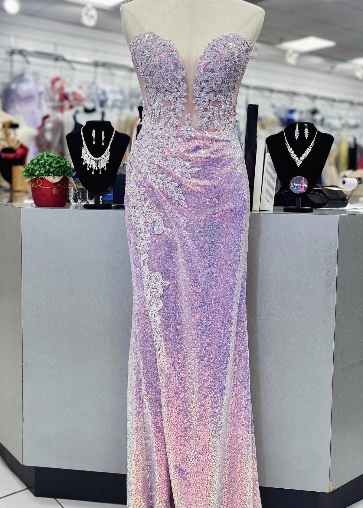 Liz | Mermaid Sparkly Light Purple Sequin Long Prom Dress - Light Purple - PROMDRESS Club