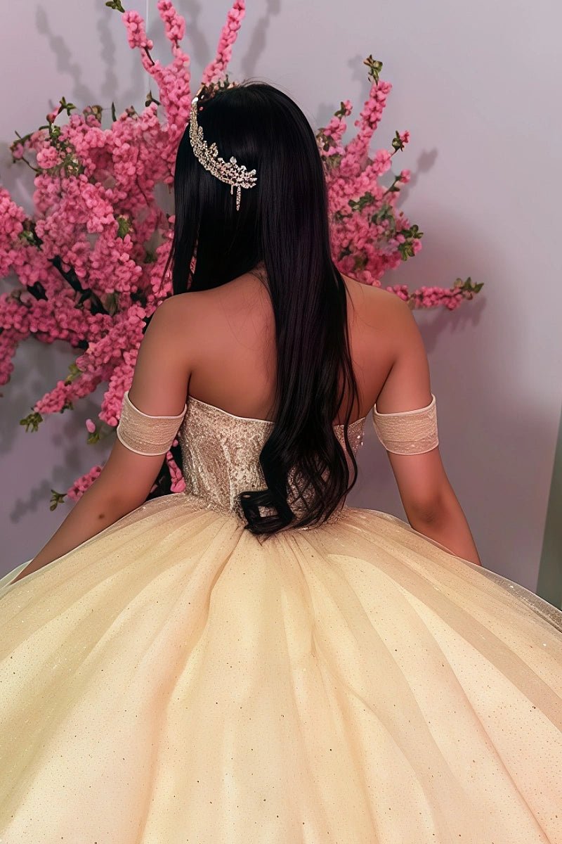 Luciana | Own Your Spotlight in Stunning Champagne Quince Dresses - Champagne - PromDressClub