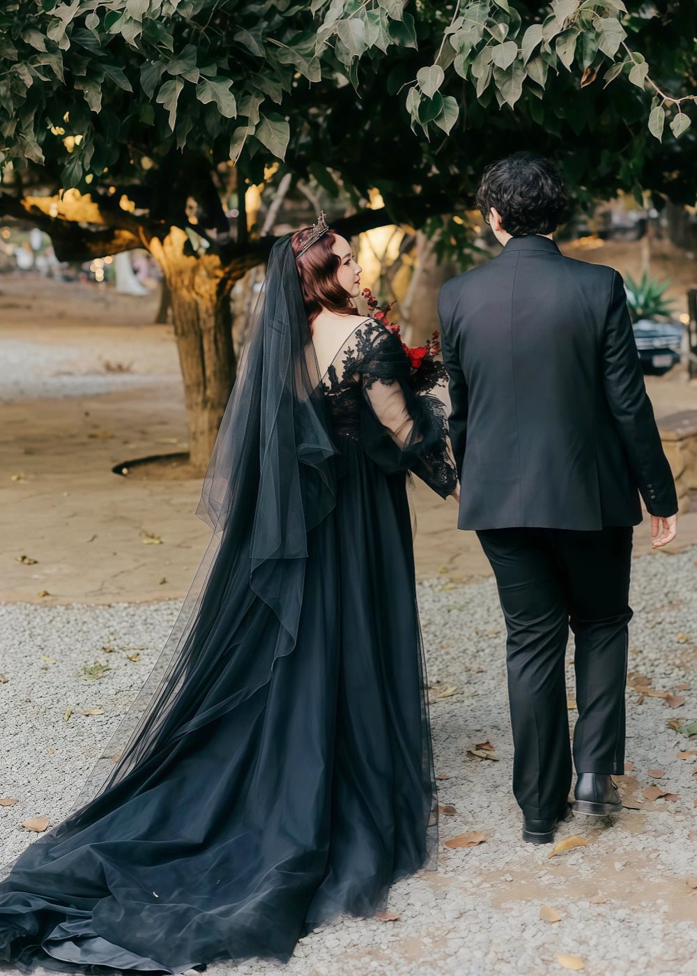 Mabel | Princess Plus Size Long Sleeve Corset Black Dress for Wedding - Black - PromDressClub