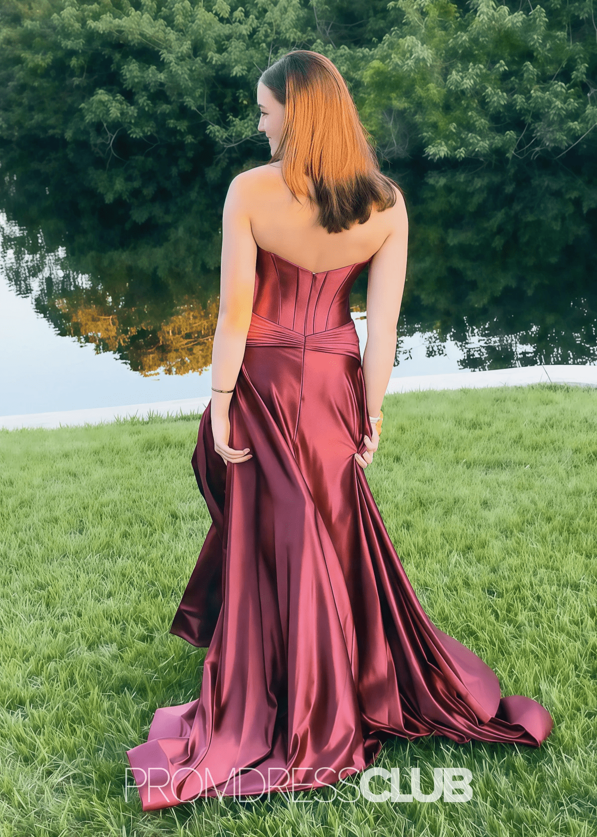 Marian | A Line Dark Red Long Prom Dress Near Me - Dark Red - PROMDRESS Club