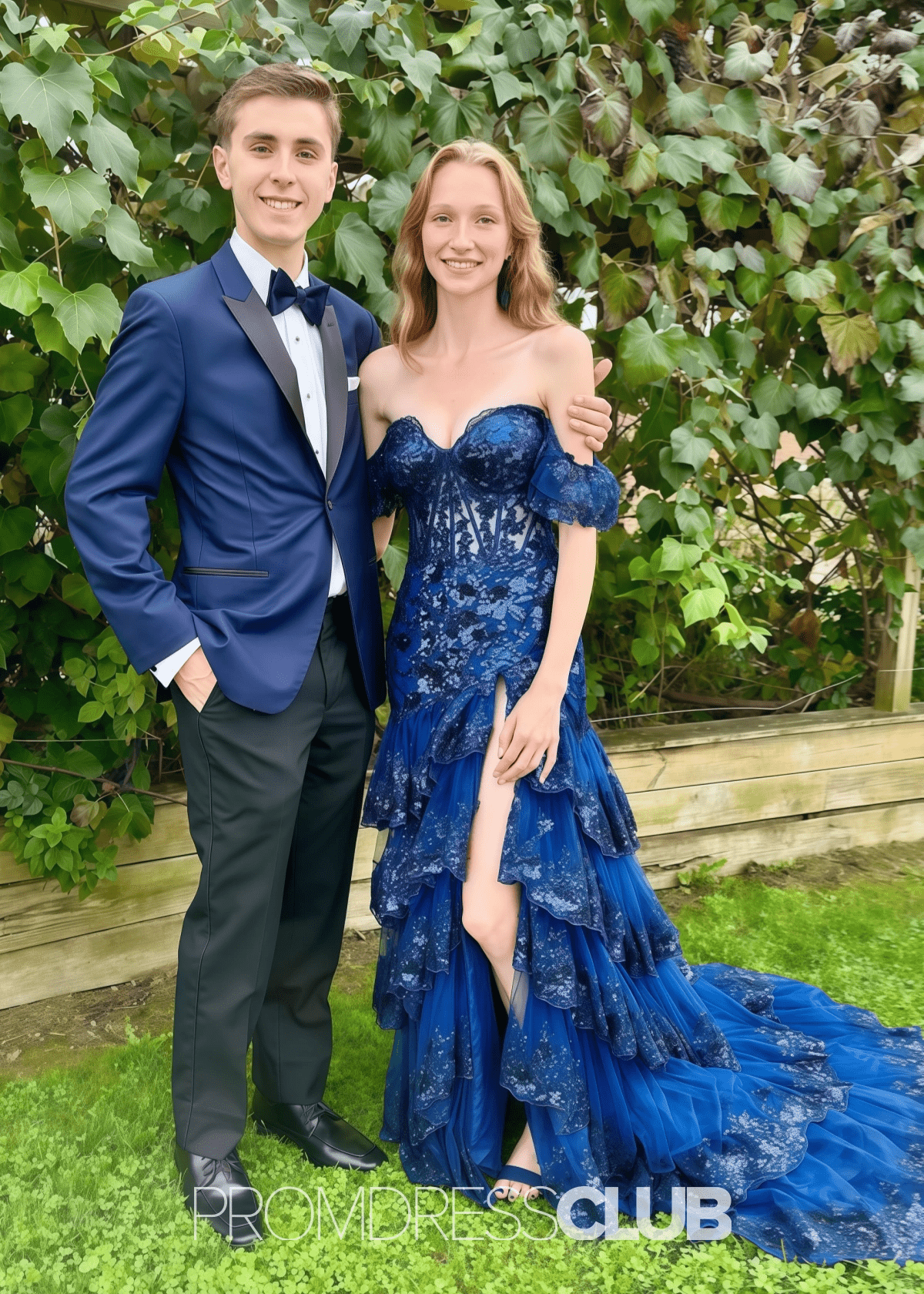 Mildred | A Line Tiered Sequin Red Long Prom Dress Stores Near Me - Price #price_variant_lowest# - Navy Blue - PromDressClub