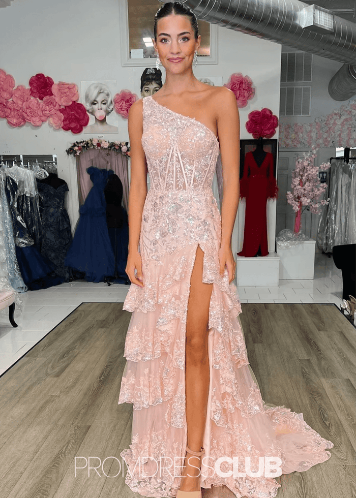 Myrna | A Line Sequin - Embroidery Light Purple Long Formal Dress - Price #price_variant_lowest# - Light Pink - PromDressClub