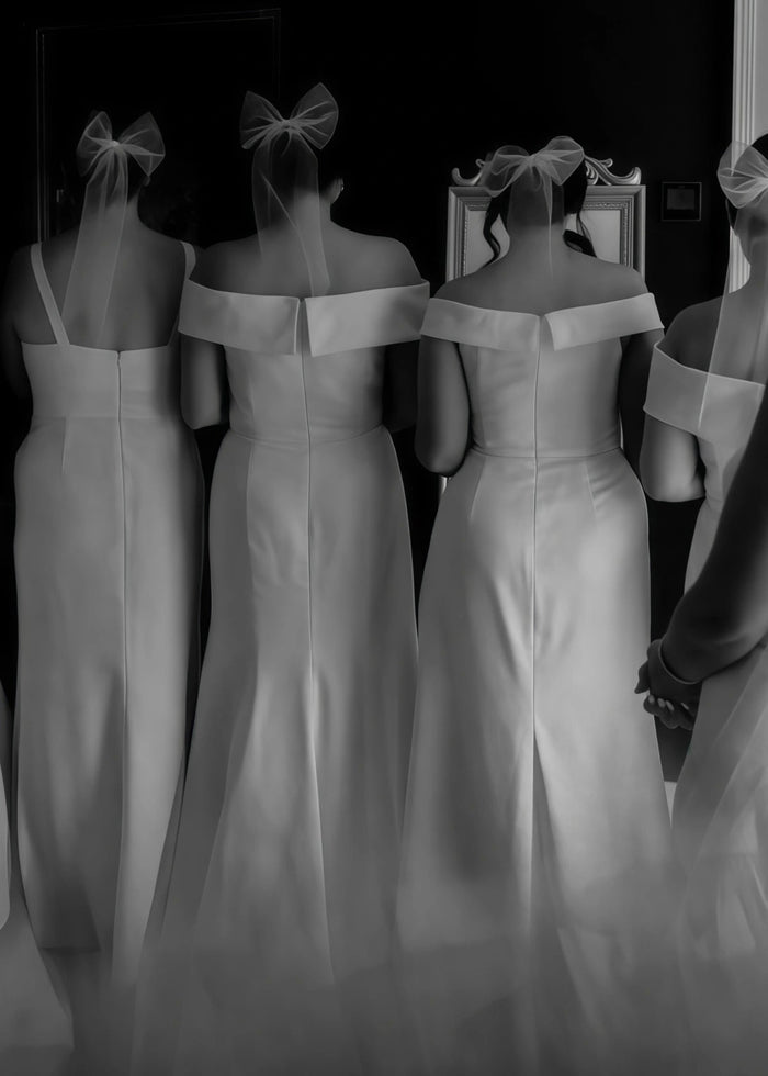 Phyllis | Sheath Column White Satin Pleats Long Bridesmaid Dress - Price #price_variant_lowest# - White - PromDressClub