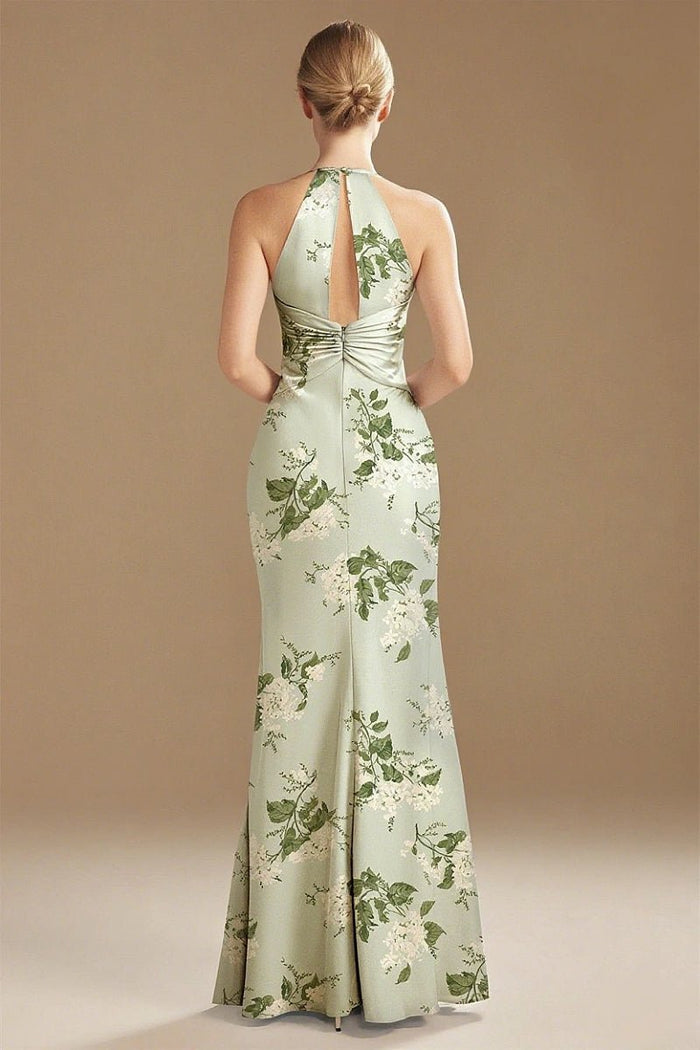 Pristine Glow Age Green Floral Bridesmaid Dresses for Effortless Elegance & Comfort - Sage Floral - PromDressClub