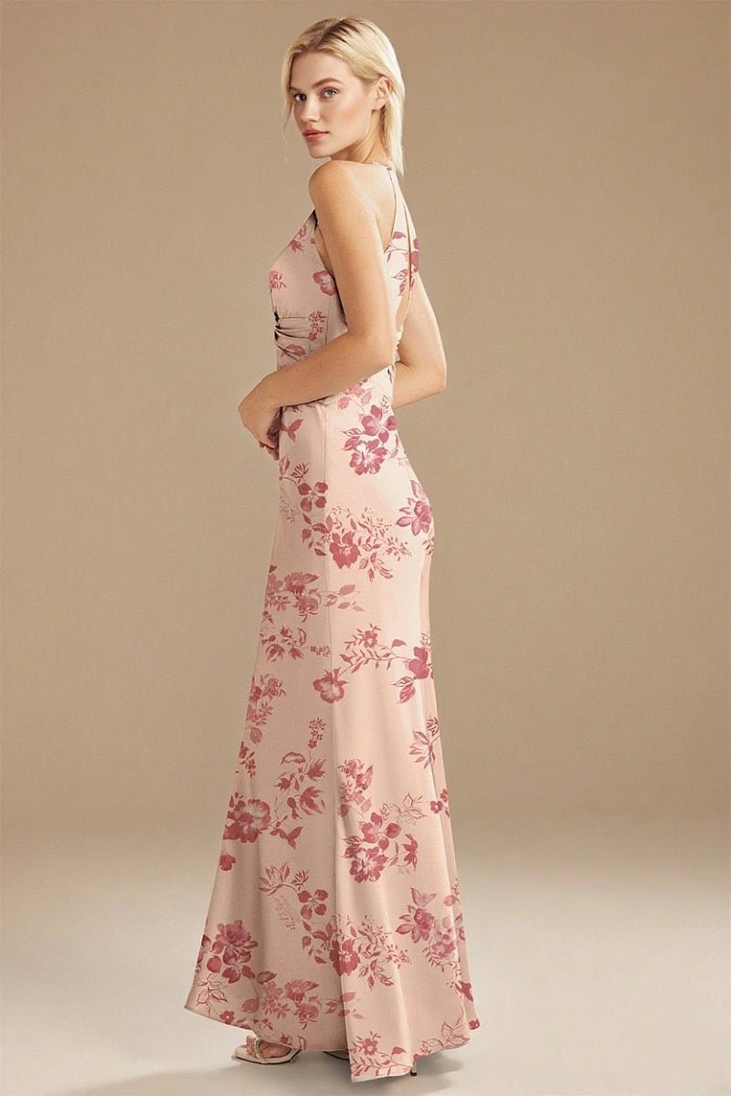 Special Moment Floral Pink Bridesmaid Dresses for Unforgettable Weddings - Pink Floral - PromDressClub