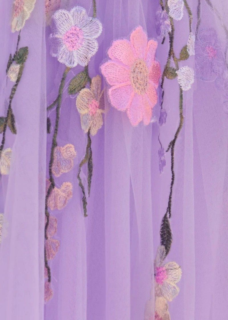 Stunning Grace Lavender Homecoming Dress with Flowers For Magical Dance Moments - Lavender Floral - PromDressClub