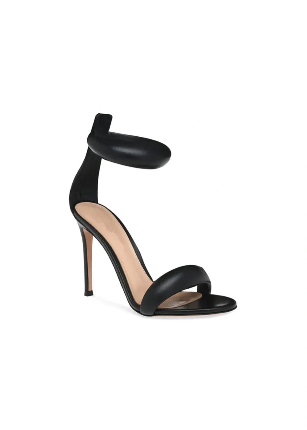 Stylish Black and Gold Leather High Heels & Versatile Gold Sandals Heels with Ankle Strap Open Toe for Every Fashion Moment - Black - PromDressClub