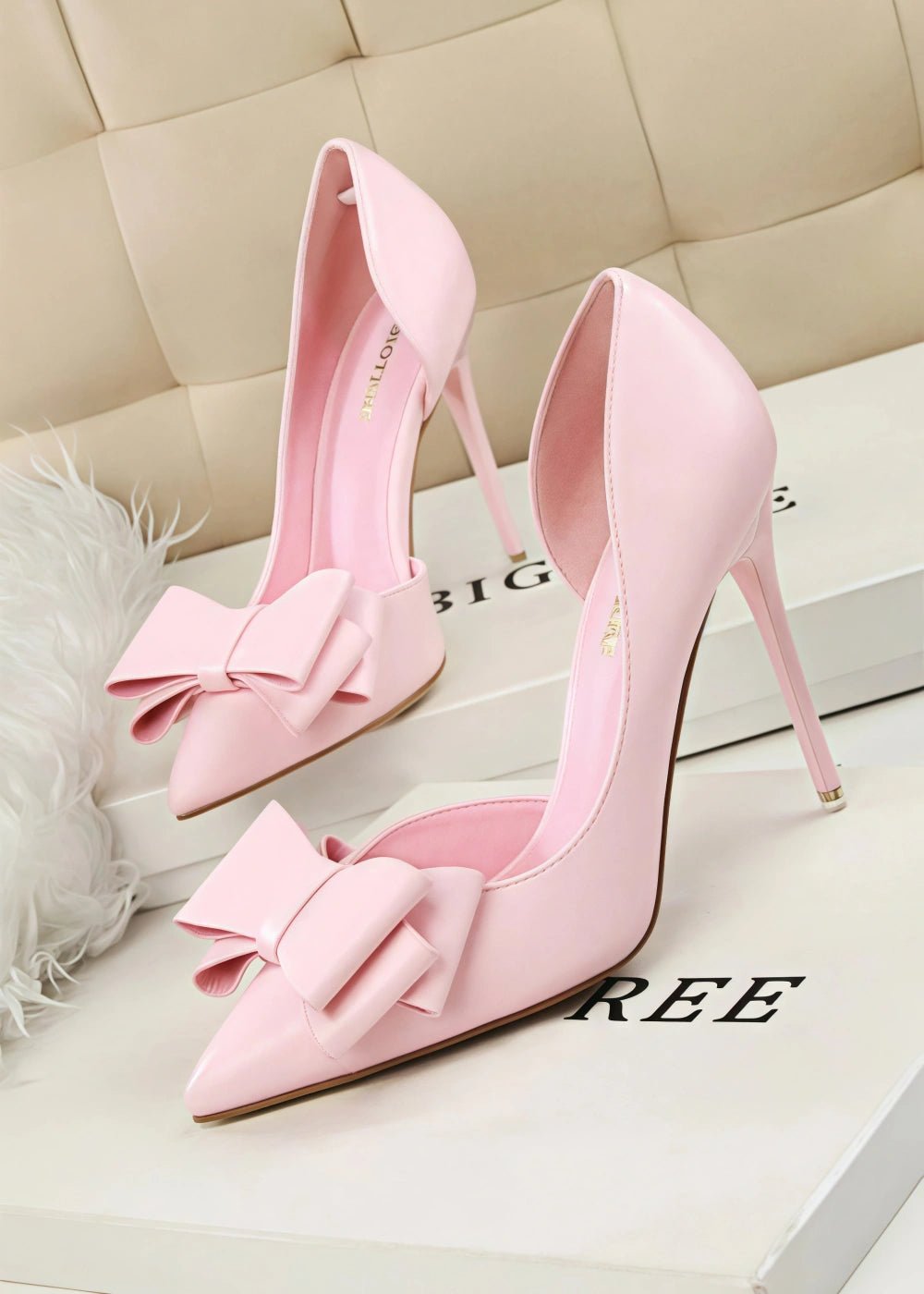 Stylish Light Blue and Pink High Heels Prom Shoes with Bow Detail – Perfect for Every Elegant Occasion! - Pink - PromDressClub