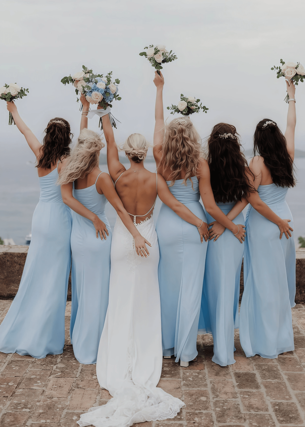 Zenobia | Chic Sheath Light Blue Chifon Maxi Bridesmaid Dress with Slit and One Shoulder - Light Blue - PROMDRESS Club